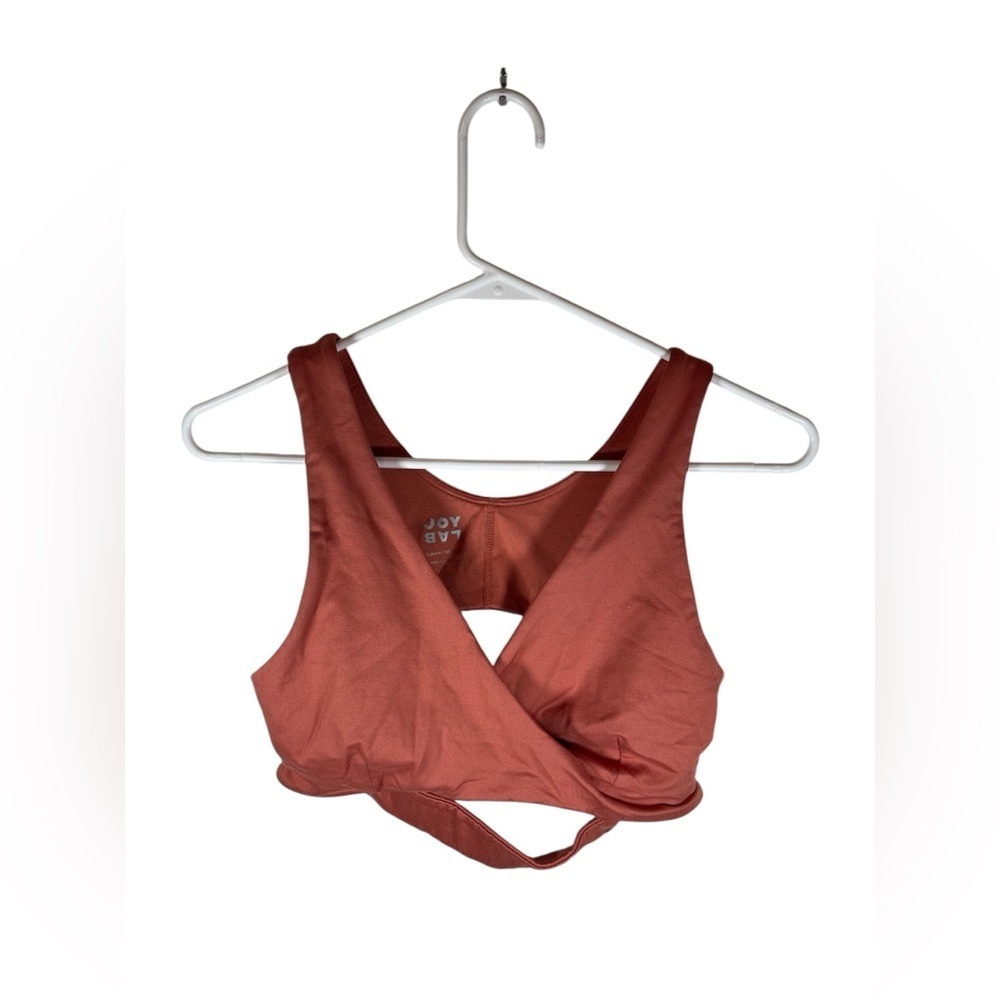 JoyLab Wrap Style Terracotta No Padding Sports Bra